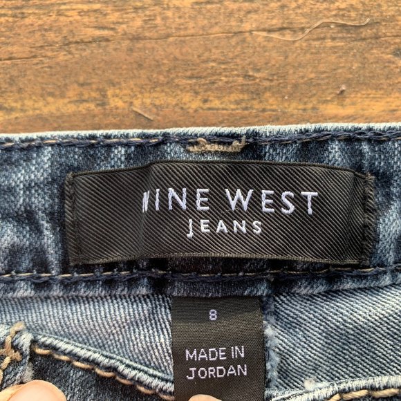 Nine West Women's size 8 Jeans Straight Leg Ankle Zip Jeans - Picture 7 of 7